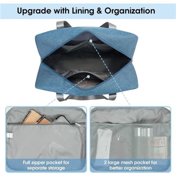 For Spirit Airlines Personal ItemBag 18x14x8 Foldable Travel DuffelBag Underseat - Picture 3 of 7